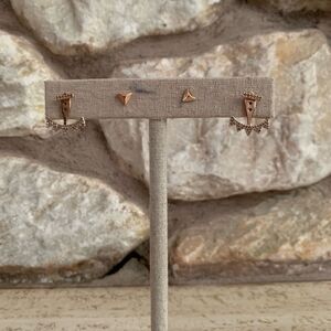 S&d pave triangle Earring jacket rose gold
